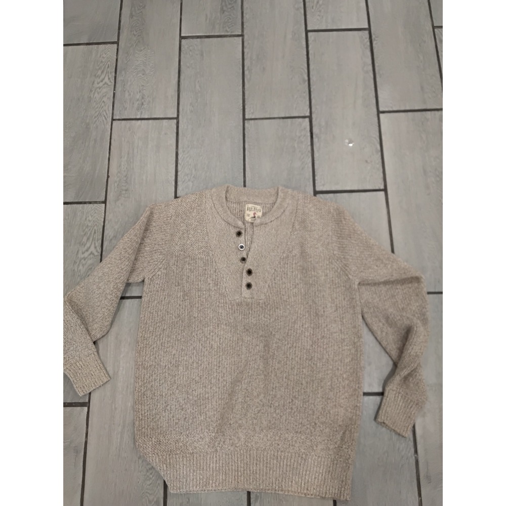 Red Head Brand Co Mens Tan Speckled Knit Henley Sweater LT‎ GT GA